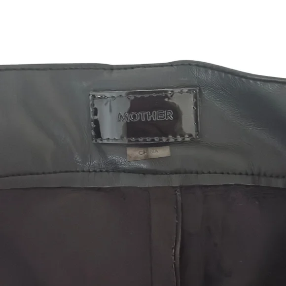 NWT Mother The High Waisted Tunnel Vision Sneak Wide Pleated Pants Faux Leather - Picture 7 of 12